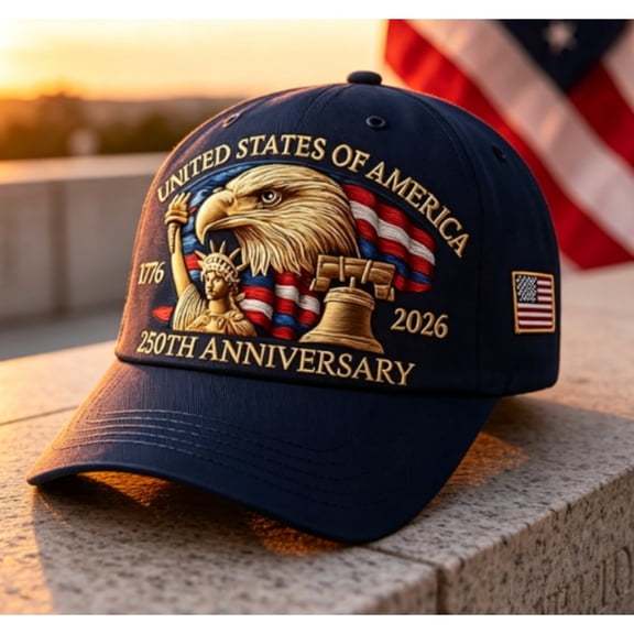 250th Anniversary Hat, United States Anniversary Hat 250th Adjustable Embroidered Baseball Cap, for Men and Wom