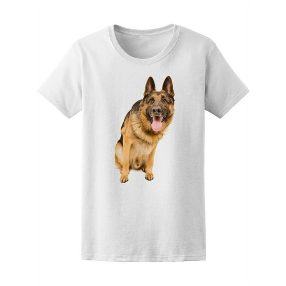 Curious German Shepherd T-Shirt Women -Image by Shutterstock, Female Small