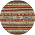 thumbnail image 1 of Ahgly Company Machine Washable Indoor Round Abstract Bullet Shell Brown Area Rugs, 7' Round, 1 of 7
