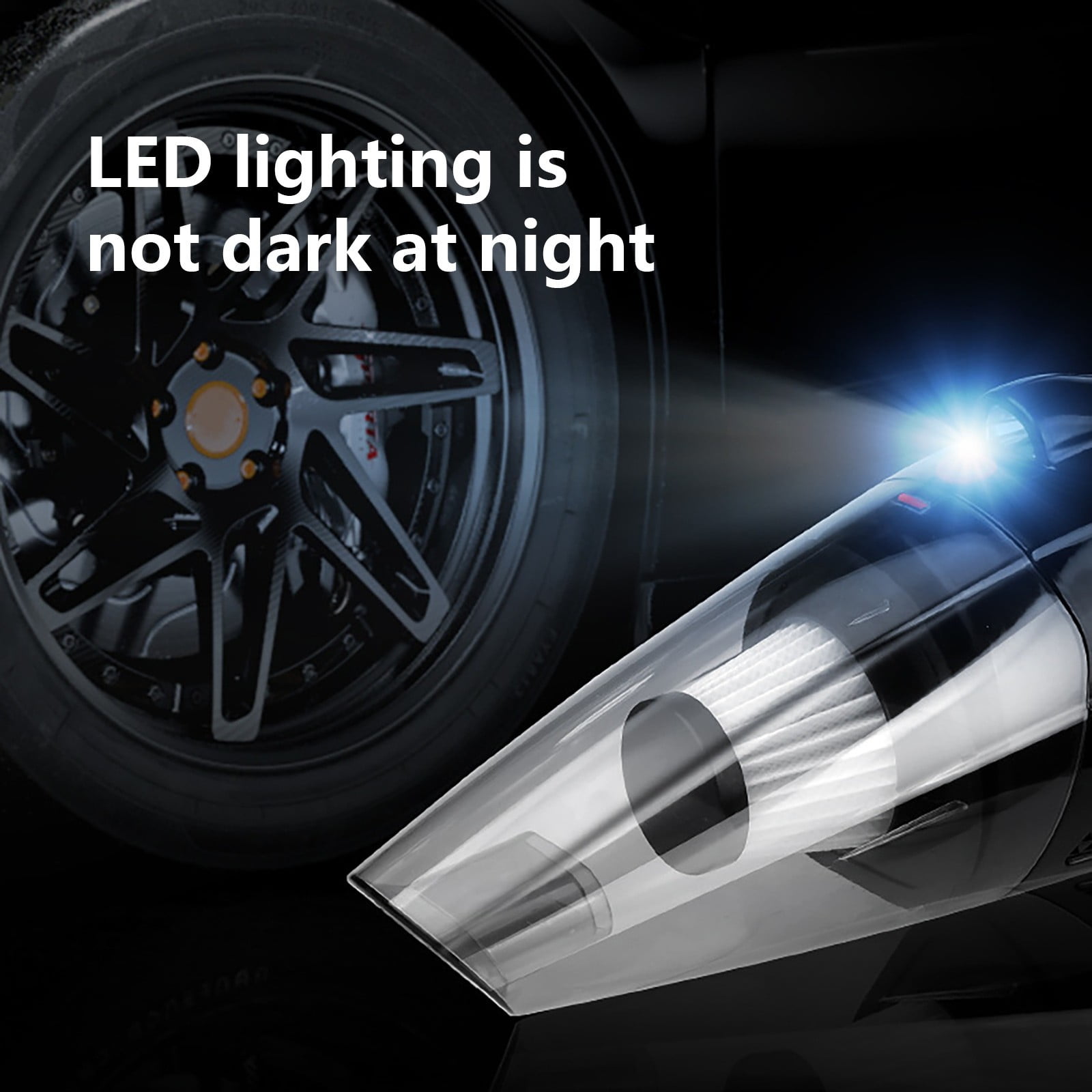 9000Pa Wireless Wet Dry Car Vacuum with LED Light and 60-Min Runtime, Rechargeable Handheld Vacuum Cleaner for Home Car Spills Pet Hair Debris Blind Corners