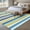 Green Yellow, variant on Area Rug for Living Room, Colorful Striped Non-Slip Indoor Large Carpet for Bedroom/Dining Room, Pink Blue Yellow Abstract Vertical Lines Washable Low-Profile Rectangle Floor Runner Rugs - 5 x 8 Ft