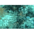 thumbnail image 1 of Ahgly Company Machine Washable Indoor Rectangle Oriental Turquoise Blue Industrial Area Rugs, 8' x 12', 1 of 4