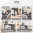 thumbnail image 7 of Bedside Bassinet, 5 in 1 Baby Bassinet Bedside Sleeper, Pack and Play with Diaper Changer/Mattress/Music, Bedside Crib with Storage, Baby Crib from Newborn to Toddler(Grey), 7 of 7