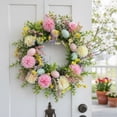 thumbnail image 4 of Easter Globularia Egg Wreath, Floral Egg Wreath Decor, Festive Home Holiday Ornament, Spring Accent for Door Wall Table Easter Decoration, 4 of 6