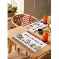 thumbnail image 4 of Country House Placemats Set of 6, Washable Woven Burlap Cloth Fabric Placemat for Square/Rectangle/Round/Oval Dining Table, Easy Clean Place Mats for Toddlers, Kids Brown Barn Star Spring Retro Flower, 4 of 6