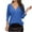 Blue, variant on Casual Women's Tops Fashion Plus Size Women's Fashion Casual V-neck Long Sleeve Button Hollow-out Solid Color Blouse