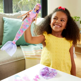 Barbie Doll Fantasy Fashion Pack with Accessories Including Mermaid Tail, Fairy Wings, & Necklaces
