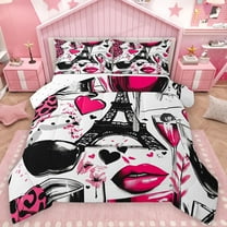 Castle Fairy 3-Piece Full Comforter Set - Eiffel Tower Valentine