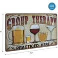 thumbnail image 2 of Group Therapy Practiced Here Metal Retro Tin Sign, Vintage Plaque Antique Poster Home Kitchen Bar Wall Decor, 2 of 5
