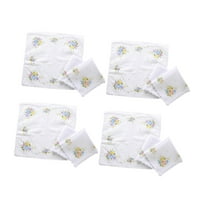 Milageto 12 Pieces Ladies Handkerchiefs Wavy Edge Kerchief Soft Pocket Square Hankies