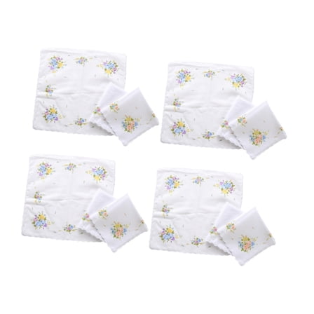 Milageto 12 Pieces Ladies Handkerchiefs Wavy Edge Kerchief Soft Pocket Square Hankies