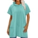 thumbnail image 3 of Sudadera con capucha y túnica KISSMODA Camisetas extragrandes para mujer Aqua S, 3 of 5