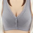 thumbnail image 2 of BYHONG Plus Size Bra Front Open Buckle No Underwire Lace Vest Bra Thread Cotton Sports Underwear Women Bras for Women Grey D, 2 of 4