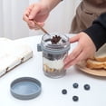 thumbnail image 4 of Water Bottle,10oz Overnight Oats Container Mason Jars With Lid And Spoon Portable Airtight Oatmeal Cup With Measurement Marks Wide Mouth Jars Breakfast Cup Container For Cereal Milk, 4 of 8
