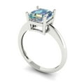 thumbnail image 2 of 2 ct Asscher Cut Blue Moissanite Solitaire Engagement Ring for Women in 18K White Gold, 2 of 5