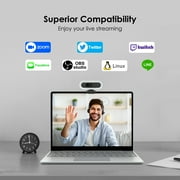 Vizolink 2K/1080P 60fps Gaming Webcam with Autofocus, RGB Fill Light, Dual Microphones for PC, Laptop, Switch, Streaming