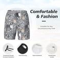 thumbnail image 3 of Naloa Cute Dog And Flowers Print Men Swim Trunks with Compression Liner ,Board Shorts,Men's Swim Shorts with Drawstring and Elastic Waistband-Medium, 3 of 6