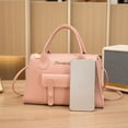 thumbnail image 4 of Purse and Handbags for Women PU Leather Tote Satchel Shoulder Bag Top Handle Crossbody Bags with Zipper ang Shoulder Starp Pink, 4 of 9