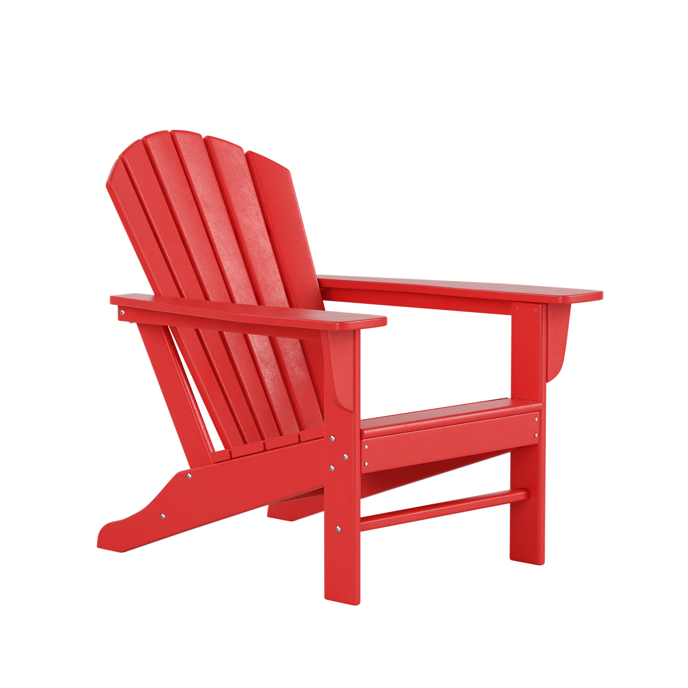 WestinTrends Dylan Outdoor Lounge Chairs Set of 2, 5 Pieces Seashell Adirondack Chairs with Ottoman and Side Table, All Weather Poly Lumber Outdoor Patio Chairs Furniture Set, Red - image 4 of 9