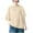 Beige, variant on Dropped Shoulder Tee for Women Short Sleeve Round Neck Top, Solid Color Linen-Like Shirt Modern Casual Blouse with Side Slit Hem