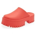 thumbnail image 2 of Jeffrey Campbell Clogge Red Fashion Slip On Chunky Platform Mule Clog Sandals (Red, 9), 2 of 7