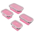 thumbnail image 1 of Récipient à Repas Pliable, Récipient à Déjeuner Souple Pliable 4pcs en Silicone pour Hommes Femmes pour le Camping Rose, Vert, Rose Rouge, 1 of 8