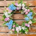 thumbnail image 4 of Door Wreath with Artificial Flowers Colorful Mini Rose Wreath Decorative Door Hanging Home Door Wall Decor Courtyard Garden Party Accent Plastic Flowers, 4 of 7