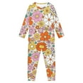 thumbnail image 2 of Suhoaziia Pajamas for Kids Lightweight Sleepwear Comfortable Polyester Lounge Wear Size 11-12T,Print Graphic Vintage Flower Round Neck Fashion Polyester Skin Friendly Sleepwear, 2 of 5