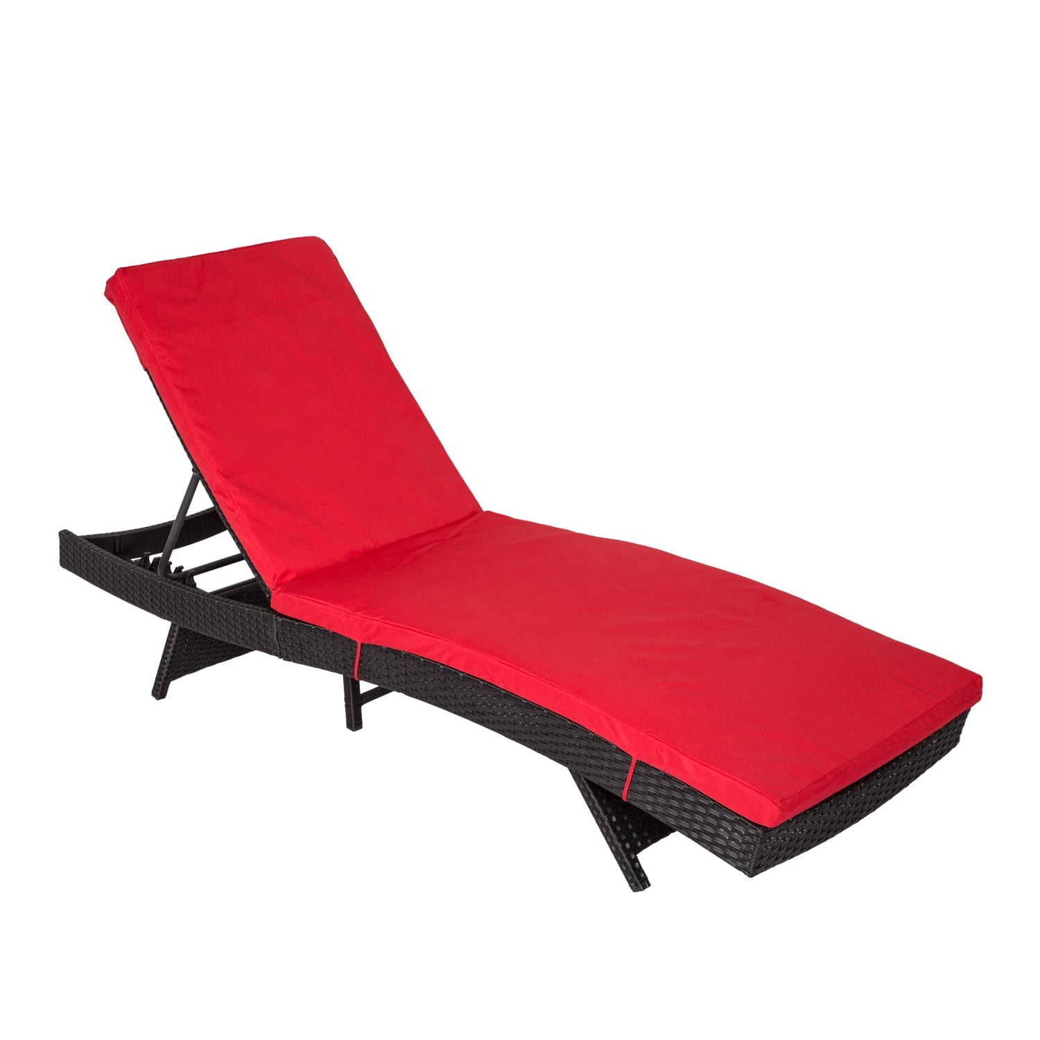 Kinbor Outdoor Patio Adjustable Black PE Wicker Pool ...