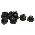 thumbnail image 4 of 10 Pcs M12 Female Thread Black Plastic Star Clamping Screw Knobs 50mm Diameter, 4 of 4