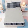 thumbnail image 4 of Erosebridal Minimalist Stripe Zipper Twin Comforter Sets with Fitted Sheet and 2 Pillowcases,Modern Lines Zipper Bedding Set,Light Gray Reversible,4 Pieces, 4 of 7