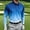 Blue, variant on Men's Gradient Print Long Sleeve Polo Shirt Turndown Collar Button Placket Casual Athletic Top Quick Dry Breathable Sport Shirt Watermelon Red 5XL