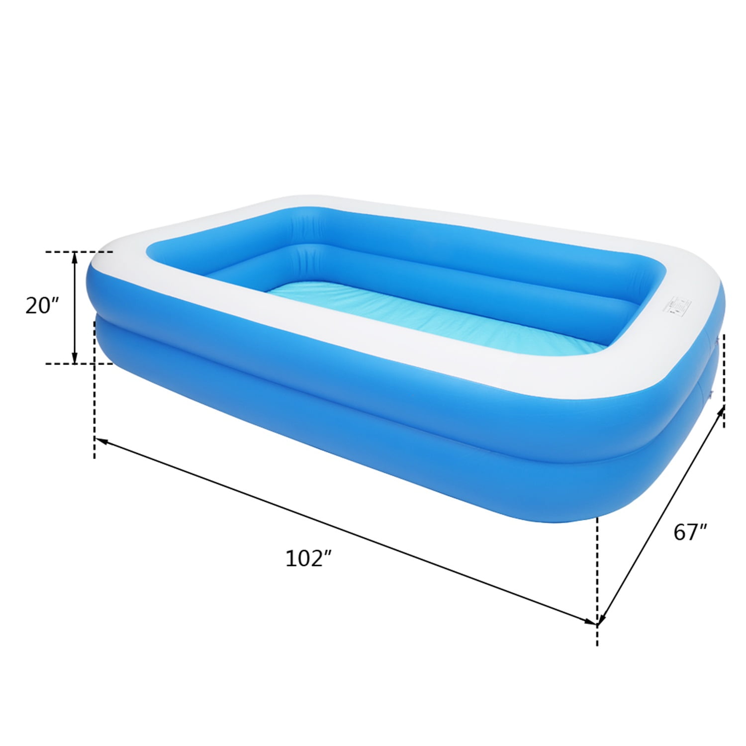 CIPACHO 102" Inflatable Swim Pool for Kids, X-Large Backyard Water Fun Park Pools, Blue CIPACHO 102" Inflatable Swim Pool for Kids, X-Large Backyard Water Fun Park Pools, Blue