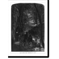 thumbnail image 2 of Historic Framed Print, The lovers' leap" - approach by night", 17-7/8" x 21-7/8", 2 of 9