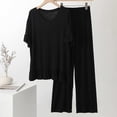 thumbnail image 3 of yunLCZ Womens Nightgowns Women's Pajama Set Layer Short Sleeve Top And Long Pants Nightdress for women, 3 of 3