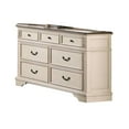 thumbnail image 2 of BenJara Beny 62 Inch Wide Dresser with 7 Drawers, Black Handles, White Wood Finish, 2 of 6