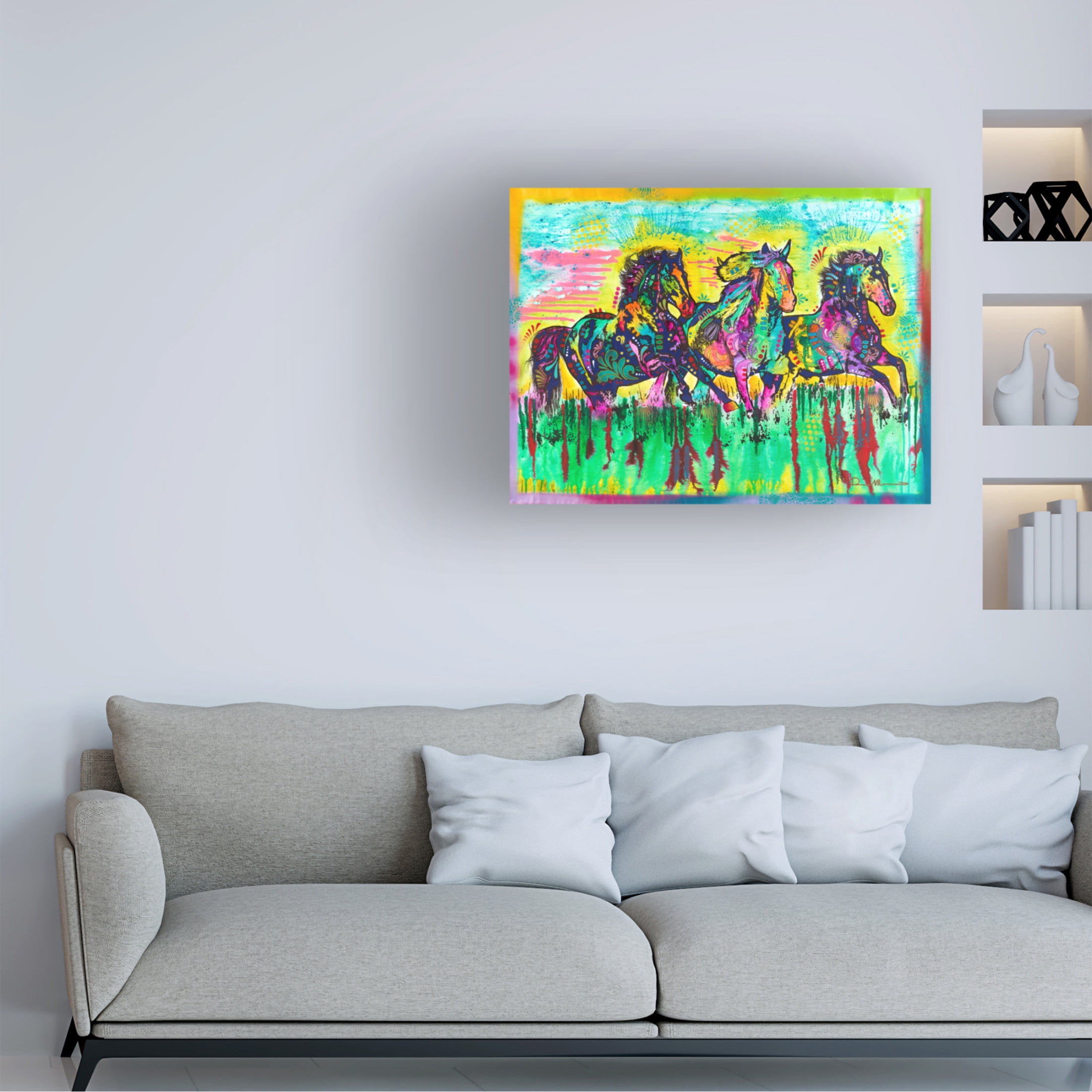 Canvas Wall Art - Dean Russo 'Three Horses' Wall Art for Living Room, Bedroom, or Office Décor by Trademark Fine Art - 24 x 18 Inches