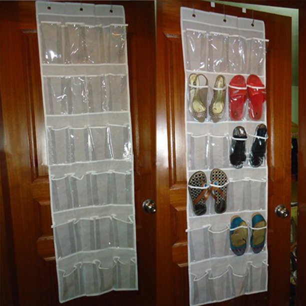 Soporte para colgar en la puerta con 24 bolsillos, organizador de zapatos, estante de almacenamiento, bolsa de pared para habitación Likrtyny Para estrenar