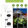 thumbnail image 3 of Lumire Solaire Extrieure Jardin, 2 Pices 120 LED Feu d'Artifice Solair tanche Eclairage Exterieur Solaire Decoratif Compatible avec Patio Cour Pelouse, 3 of 4