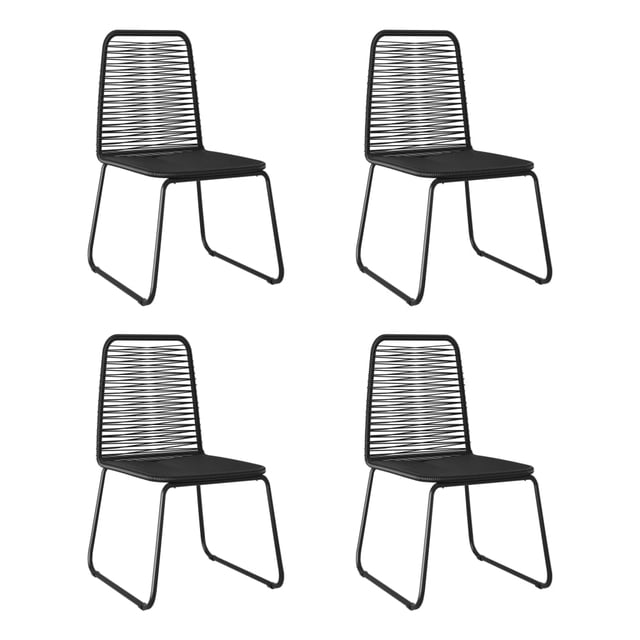 vidaXL Chaises d'Extérieur 4 Pcs Rotin Synthétique Noir