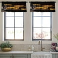 thumbnail image 3 of LALILO Kitchen Curtain Valance Pumpkin Pie Thanksgiving Day Rod Pocket Window Curtain 52"x 18" Set of 2, 3 of 5