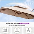 thumbnail image 6 of PURPLE LEAF 11FT Deluxe Square Wood Grain Patio Umbrella with Base, Large Offset Cantilever Umbrella with 360° Rotation, Beige, 6 of 13