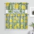 thumbnail image 2 of Kitchen Curtains 36 Inch Short - 3 Panel Set Lemon Print, Rod Pocket Window Curtains 100% Polyester, Cute Fruit Valance for Farmhouse, Cafe, Living Room, Bedroom, Easy Wash, 2 of 6