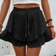 thumbnail image 4 of Krdevn Women's Pleated Wide Leg Shorts Summer Elastic Waist Beach Casual Shorts Lightweight Loose Fit High Waist Stretch Pockets Breathable,Size M, 4 of 5