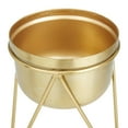 thumbnail image 5 of CosmoLiving by Cosmopolitan 7", 7"W Gold Metal Planter with Removable Stand (2 Count), 5 of 8