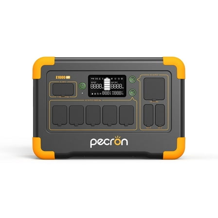 PECRON E1000LFP 1024Wh/1800W Portable Power Station with Battery Heating- Intelligence Battery Temp, 12 Output Options Fast Charging Solar Generator, UPS Backup BMS LiFePO4 Battery for Home Emergency