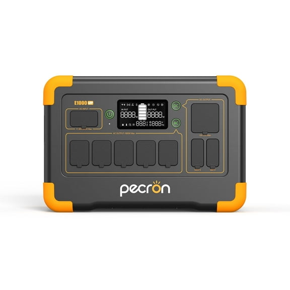PECRON E1000LFP 1024Wh/1800W Portable Power Station with Battery Heating- Intelligence Battery Temp, 12 Output Options Fast Charging Solar Generator, UPS Backup BMS LiFePO4 Battery for Home Emergency