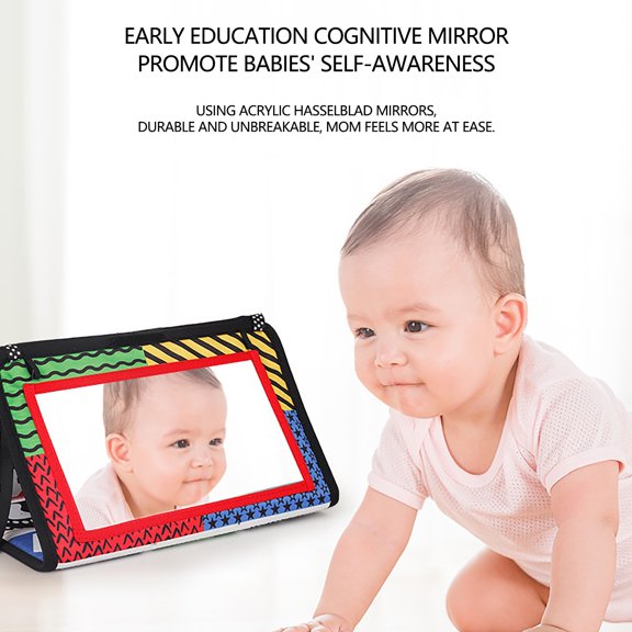 Christmas Clearance Sale! Lssam Tummy Time Mirror,Baby Mirror,Baby Mirror Tummy Time,Children's Training Car Hanging Toy: Funhouse Fabric Book Early Education Hanging Ornament (Foldable)