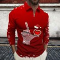 thumbnail image 1 of Blusa y camisa de manga larga con cuello vuelto para hombre, jersey con cremallera y solapa estampada, blusa de manga larga con cuello vuelto, blusa de poliéster para hombre, 1 of 5