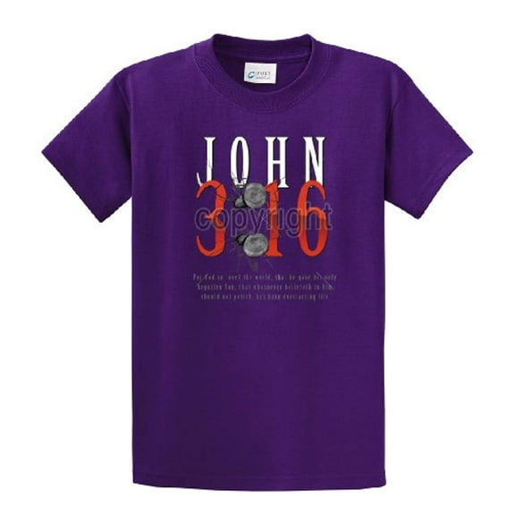Christian John 3:16 with Nails For God So Loved the World Jesus Men's Short Sleeve T-shirt-Purple-XXL